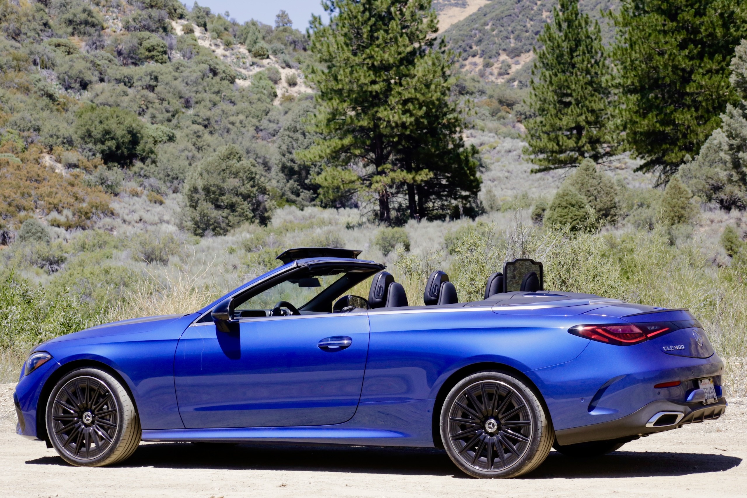 Another view of the Mercedes-Benz Aircap system in action on the 2024 Mercedes-Benz CLE300 Cabriolet.