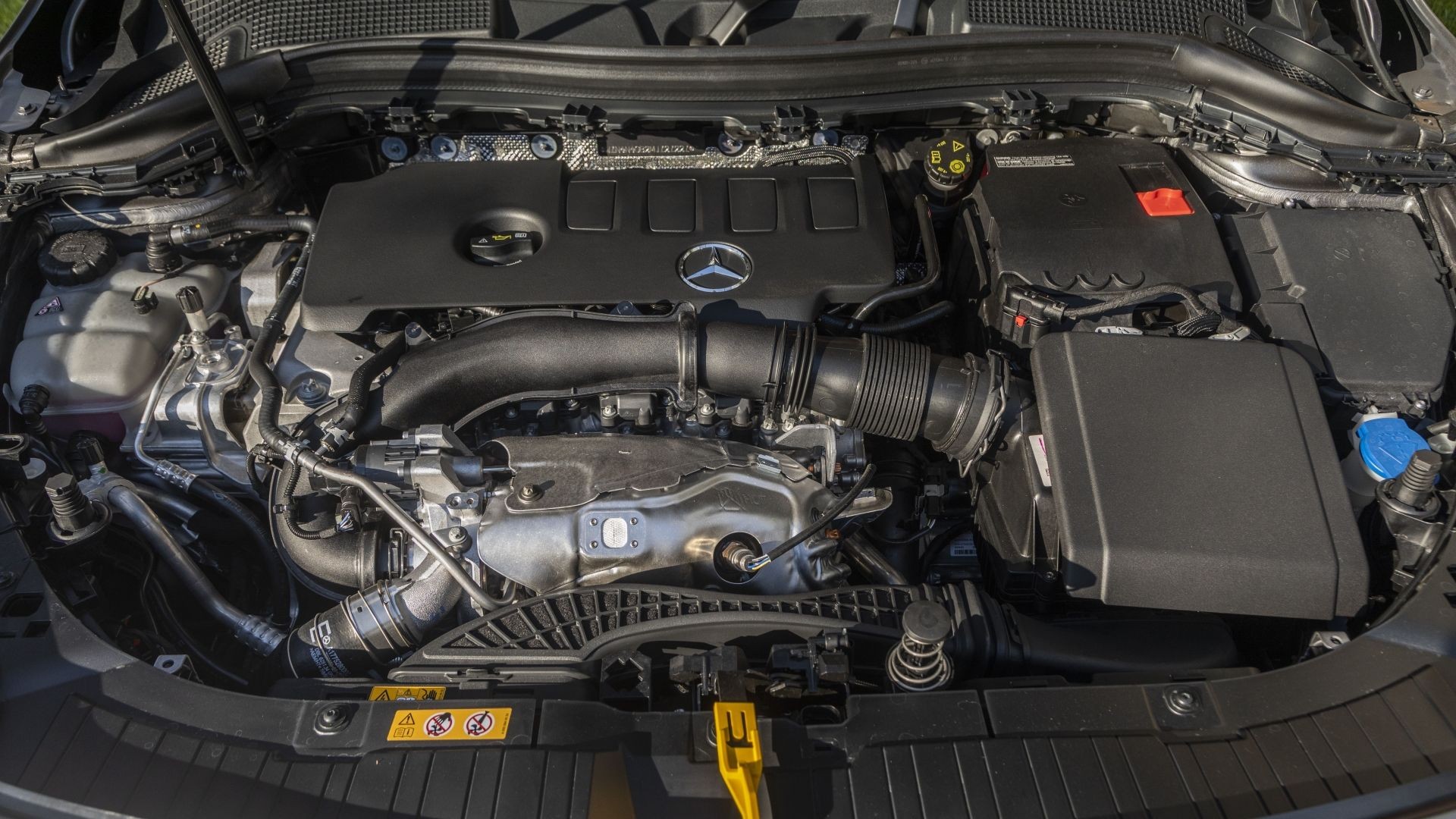 Engine bay of a 2021 Mercedes-Benz GLA 250