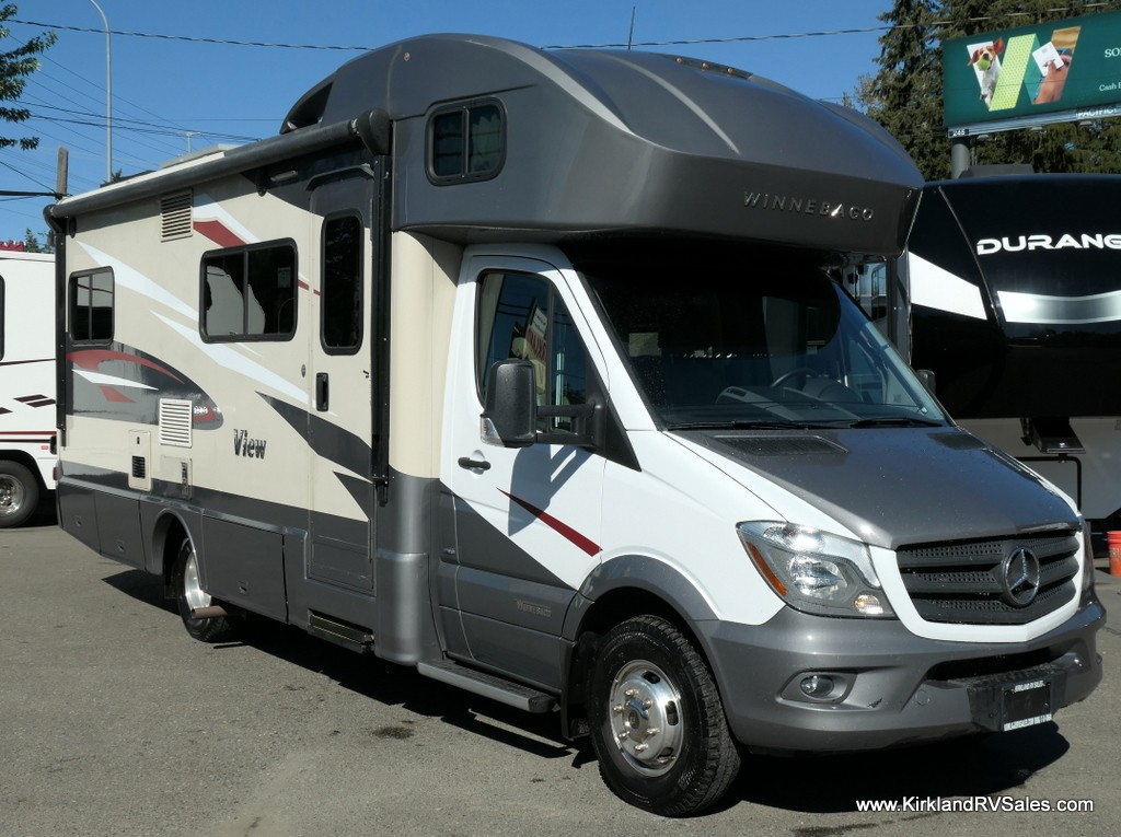 Exterior front view of the 2017 Winnebago View 24G Class C RV showcasing its sleek design.