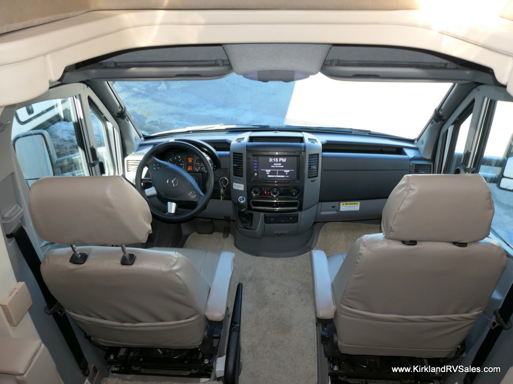 Exterior storage compartment of the RV demonstrating the ample space.