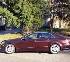 Front view of a 2013 Mercedes Benz E550 4Matic, showcasing its sharp lines and traditional sedan design