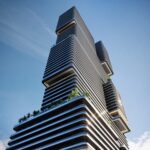 Mercedes Benz Tower Miami rendering showcasing its cube-shaped architectural design and panoramic city views