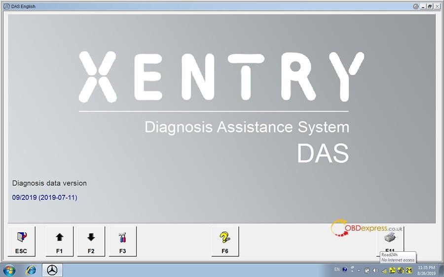 Mercedes-Benz XENTRY Diagnostics OpenShell XDOS 2019 09 Software Interface