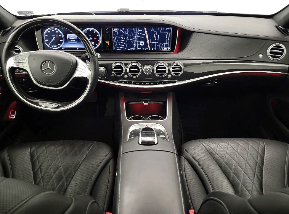 Mercedes S600 interior showcasing luxury design and features available at Carmax