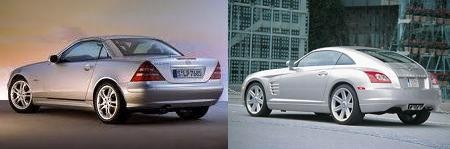 Mercedes SLK and Chrysler Crossfire platform sharing comparison