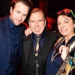 Mercedes Spall attending a movie premiere with her family, including her father Timothy Spall, a celebrated British actor.