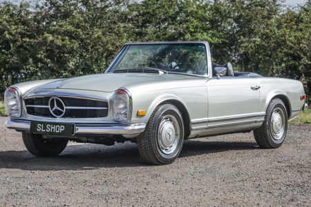 Silver 1970 Mercedes 280SL Pagoda for sale at xentryportal.store