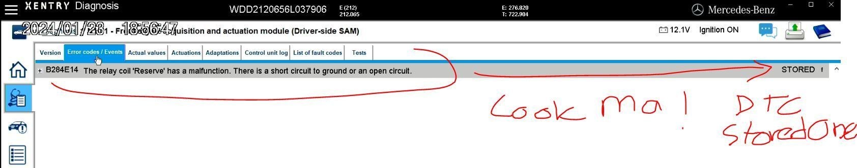 Xentry DTC in Front SAM - Direct Access