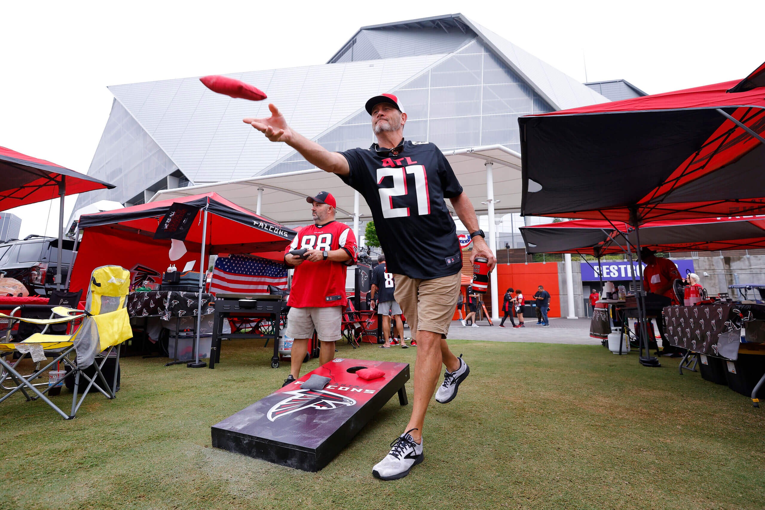 Tailgating at Mercedes-Benz Stadium in the Home Depot Backyard